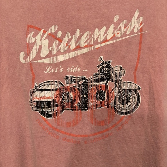 💕3/$25💕 Kittenish Distressed Motorcycle T-shirt - Picture 3 of 4
